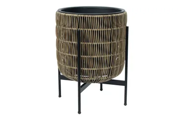 Wicker Blomkruka på stativ 38x38xH49 cm Ljusbrun - Inredning & dekor - Trädgårdsdekoration - Utomhuskrukor - Blomkrukor