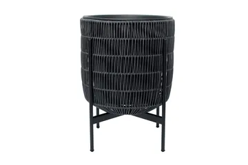 Wicker Blomkruka på stativ 30x30xH38 cm Svart - Inredning & dekor - Trädgårdsdekoration - Utomhuskrukor - Blomkrukor