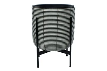 Wicker Blomkruka på stativ 38x38xH49 cm Grå - Inredning & dekor - Trädgårdsdekoration - Utomhuskrukor - Blomkrukor