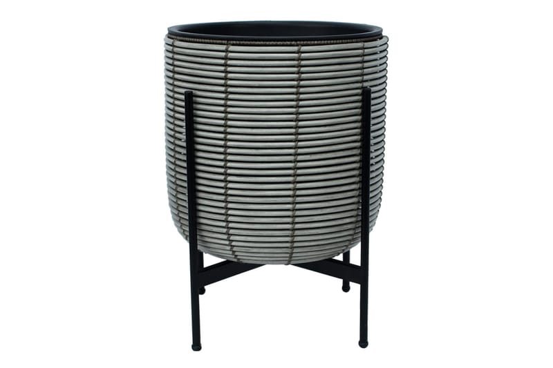Wicker Blomkruka på stativ 38x38xH49 cm Grå - Inredning & dekor - Trädgårdsdekoration - Utomhuskrukor - Blomkrukor