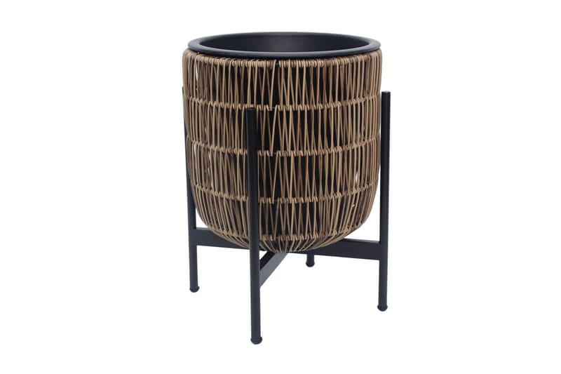 Wicker Blomkruka på stativ 30x30xH38 cm Ljusbrun - Inredning & dekor - Trädgårdsdekoration - Utomhuskrukor - Blomkrukor