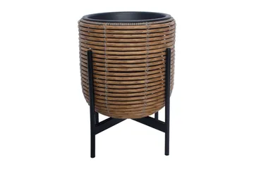Wicker Blomkruka på stativ 30x30xH38 cm Brun - Inredning & dekor - Trädgårdsdekoration - Utomhuskrukor - Blomkrukor