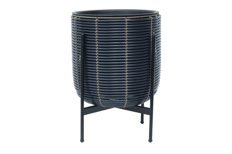 Wicker Blomkruka på stativ 38x38xH49 cm Svart - Inredning & dekor - Trädgårdsdekoration - Utomhuskrukor - Blomkrukor