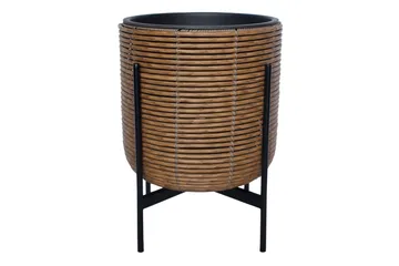 Wicker Blomkruka på stativ 38x38xH49 cm Brun - Inredning & dekor - Trädgårdsdekoration - Utomhuskrukor - Blomkrukor
