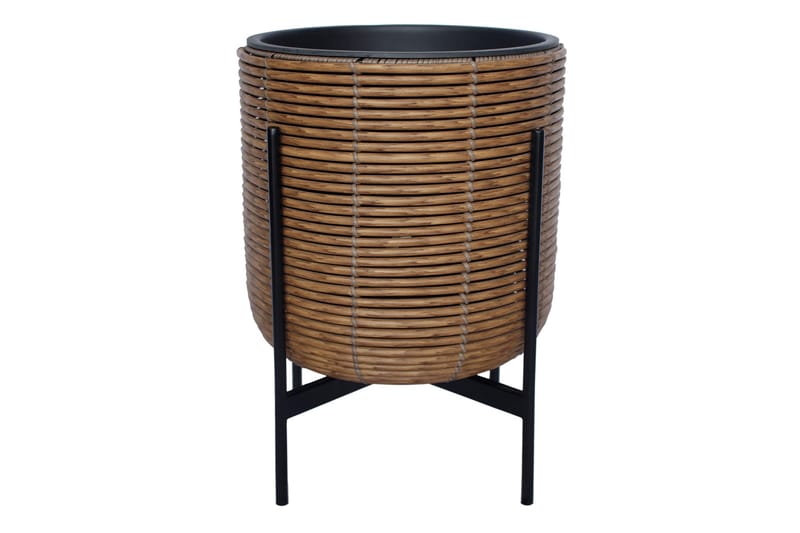Wicker Blomkruka på stativ 38x38xH49 cm Brun - Inredning & dekor - Trädgårdsdekoration - Utomhuskrukor - Blomkrukor