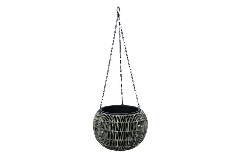 Wicker Hängande Kruka D32xH22 cm Grå
