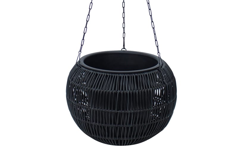WICKER Hängande Kruka D32xH22 cm Svart - Inredning & dekor - Trädgårdsdekoration - Utomhuskrukor - Blomkrukor