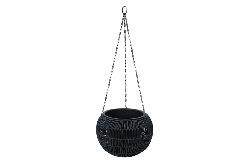 Wicker Hängande Kruka D32xH22 cm Svart