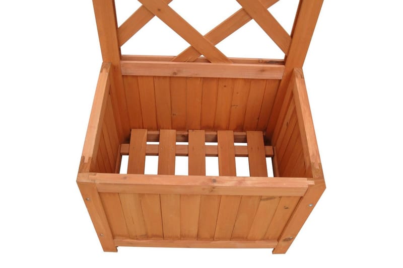 Blomlåda med spaljé 40x30x135 cm - Brun - Inredning & dekor - Trädgårdsdekoration - Utomhuskrukor - Blomlåda