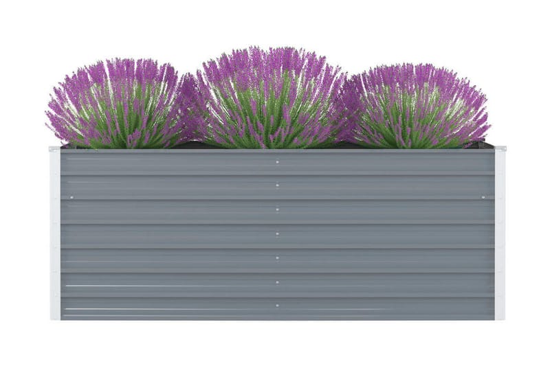 Odlingslåda 160x80x45 cm galvaniserat stål grå - Grå - Inredning & dekor - Trädgårdsdekoration - Utomhuskrukor - Blomlåda