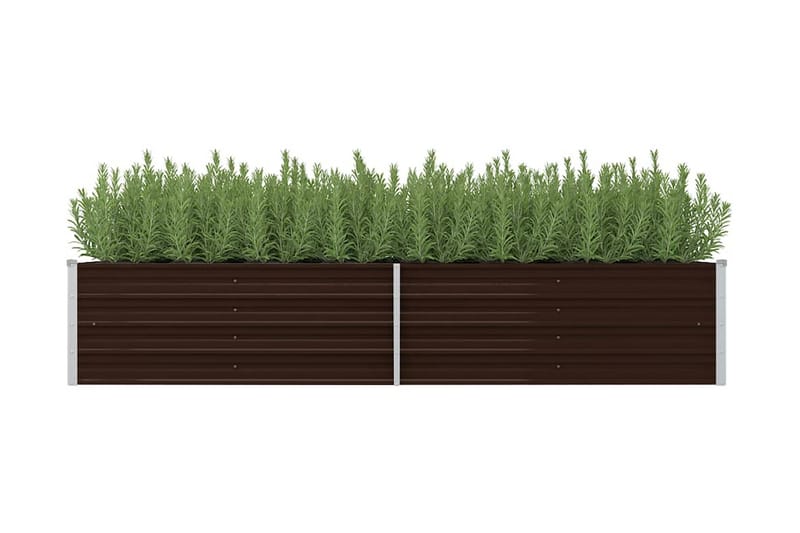 Odlingslåda upphöjd brun 240x80x45 cm galvaniserat stål - Brun - Inredning & dekor - Trädgårdsdekoration - Utomhuskrukor - Blomlåda