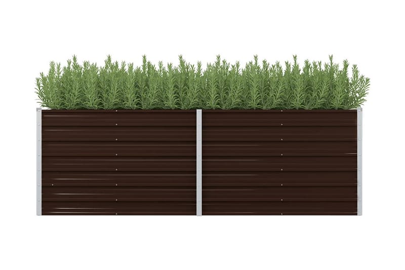 Odlingslåda upphöjd brun 240x80x77 cm galvaniserat stål - Brun - Inredning & dekor - Trädgårdsdekoration - Utomhuskrukor - Blomlåda