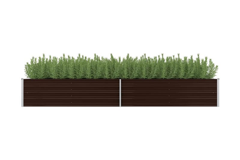 Odlingslåda upphöjd brun 320x80x45 cm galvaniserat stål - Brun - Inredning & dekor - Trädgårdsdekoration - Utomhuskrukor - Blomlåda