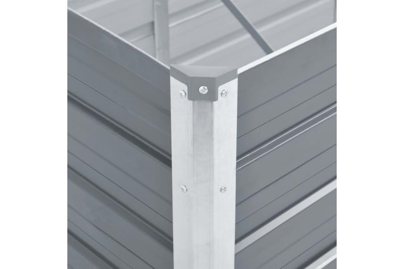 Odlingslåda upphöjd galvaniserat stål 100x40x45 cm grå - Grå - Inredning & dekor - Trädgårdsdekoration - Utomhuskrukor - Blomlåda