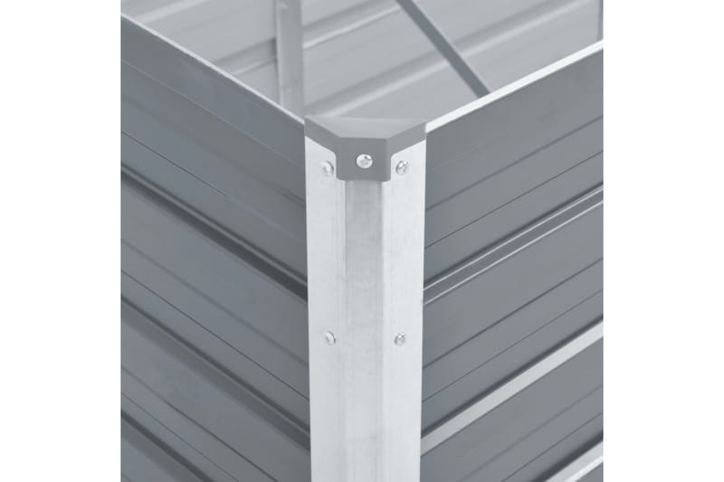 Odlingslåda upphöjd galvaniserat stål 100x40x45 cm grå - Grå - Övriga trädgårdstillbehör - Blomlåda
