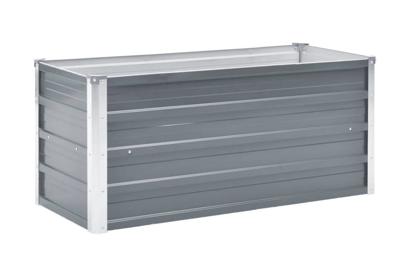 Odlingslåda upphöjd galvaniserat stål 100x40x45 cm grå - Grå - Inredning & dekor - Trädgårdsdekoration - Utomhuskrukor - Blomlåda