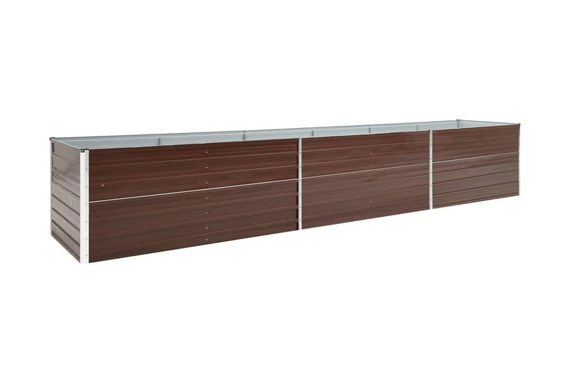 Odlingslåda upphöjd galvaniserat stål 480x80x77 cm brun - Brun - Inredning & dekor - Trädgårdsdekoration - Utomhuskrukor - Blomlåda