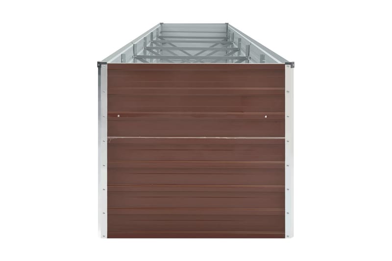 Odlingslåda upphöjd galvaniserat stål 480x80x77 cm brun - Brun - Inredning & dekor - Trädgårdsdekoration - Utomhuskrukor - Blomlåda