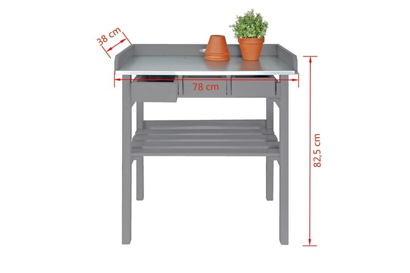 Esschert Design Planteringsbord grå CF29G - Grå - Övriga trädgårdstillbehör - Planteringsbord