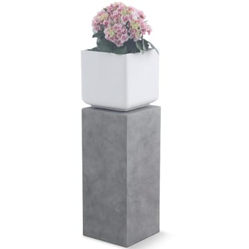 Fiberarmerad utekruka | Kubformad | 25cm | Vit - Inredning & dekor - Trädgårdsdekoration - Utomhuskrukor - Blomkrukor