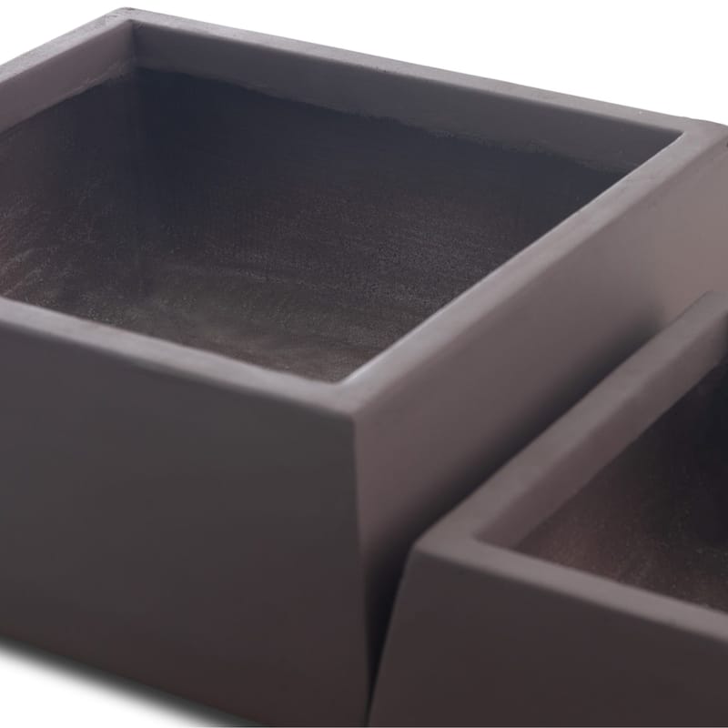 Fiberarmerade utekrukor | 2-pack | Mörkbrun - Inredning & dekor - Trädgårdsdekoration - Utomhuskrukor - Blomkrukor