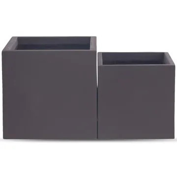 Fiberarmerade utekrukor | Fyrkantiga | 2-pack | Mörkbrun - Inredning & dekor - Trädgårdsdekoration - Utomhuskrukor - Blomkrukor