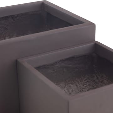Fiberarmerade utekrukor | Fyrkantiga | 2-pack | Mörkbrun - Inredning & dekor - Trädgårdsdekoration - Utomhuskrukor - Blomkrukor