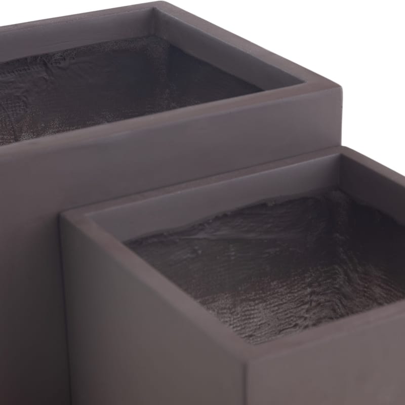 Fiberarmerade utekrukor | Fyrkantiga | 2-pack | Mörkbrun - Inredning & dekor - Trädgårdsdekoration - Utomhuskrukor - Blomkrukor