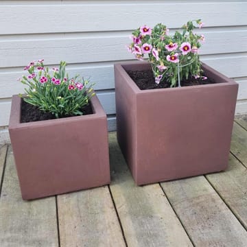 Fiberarmerade utekrukor | Fyrkantiga | 2-pack | Mörkbrun - Inredning & dekor - Trädgårdsdekoration - Utomhuskrukor - Blomkrukor