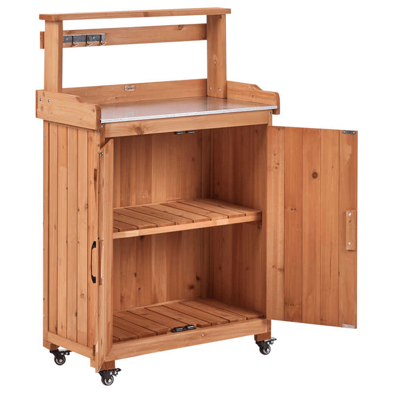 Planteringsbänk Altolia Granträ 70 cm - Brun - Inredning & dekor - Trädgårdsdekoration - Utomhuskrukor - Planteringsbord