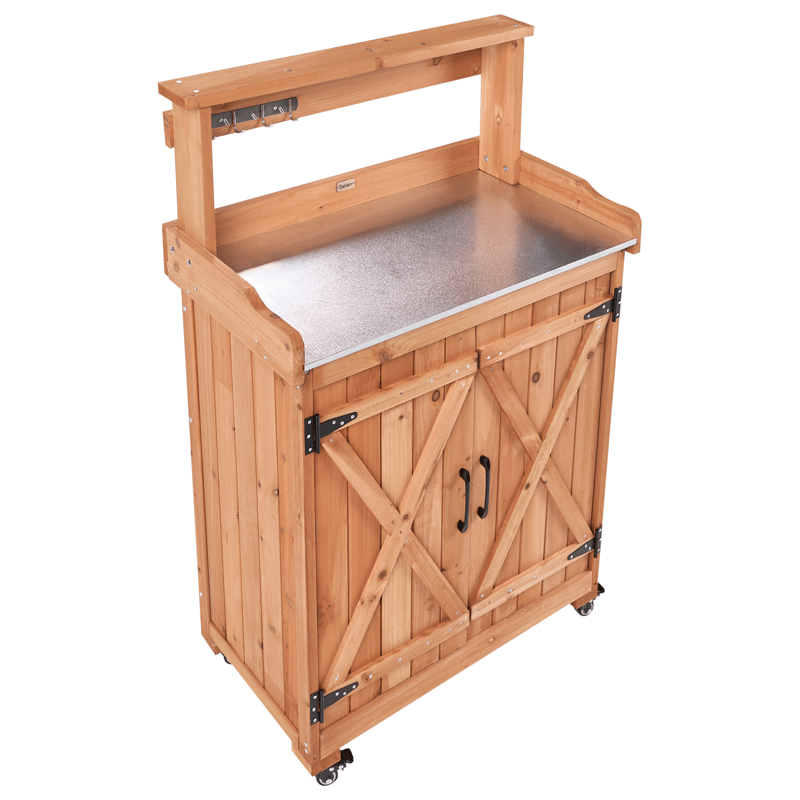 Planteringsbänk Altolia Granträ 70 cm - Brun - Inredning & dekor - Trädgårdsdekoration - Utomhuskrukor - Planteringsbord