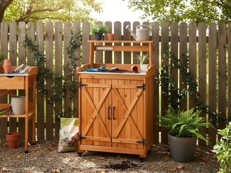 Planteringsbänk Altolia Granträ 70 cm - Brun - Inredning & dekor - Trädgårdsdekoration - Utomhuskrukor - Planteringsbord