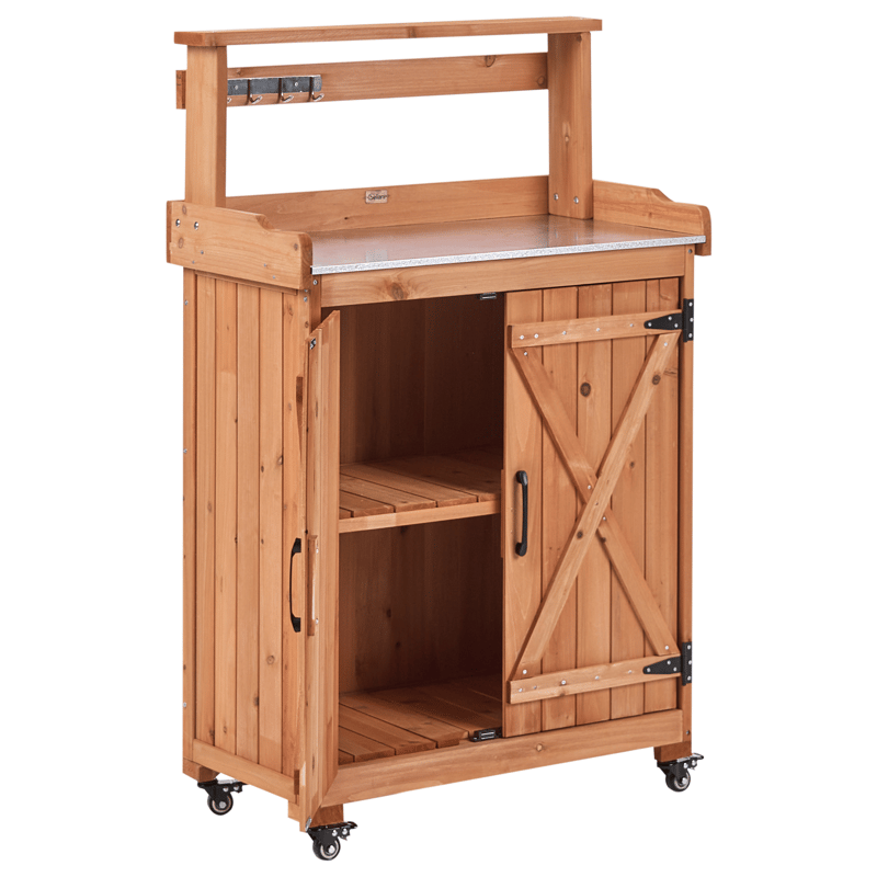 Planteringsbänk Altolia Granträ 70 cm - Brun - Inredning & dekor - Trädgårdsdekoration - Utomhuskrukor - Planteringsbord