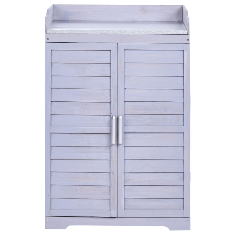 Planteringsbänk Tereville Granträ 45x67 cm - Grå/Vit - Inredning & dekor - Trädgårdsdekoration - Utomhuskrukor - Planteringsbord