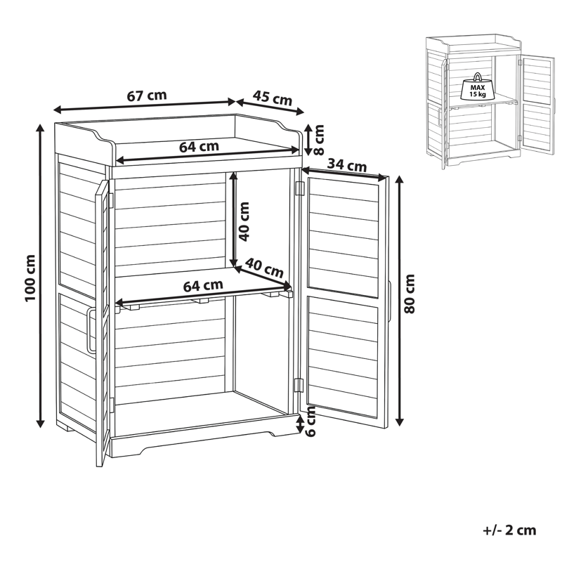 Planteringsbänk Tereville Granträ 45x67 cm - Grå/Vit - Inredning & dekor - Trädgårdsdekoration - Utomhuskrukor - Planteringsbord