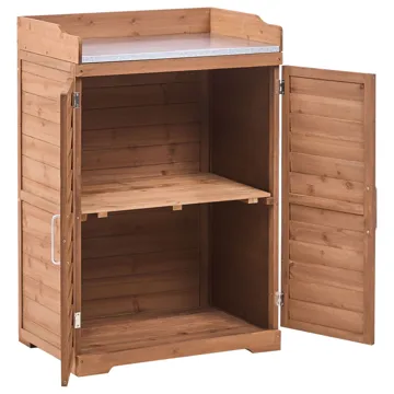 Planteringsbänk Tereville Granträ 67 cm - Brun - Inredning & dekor - Trädgårdsdekoration - Utomhuskrukor - Planteringsbord