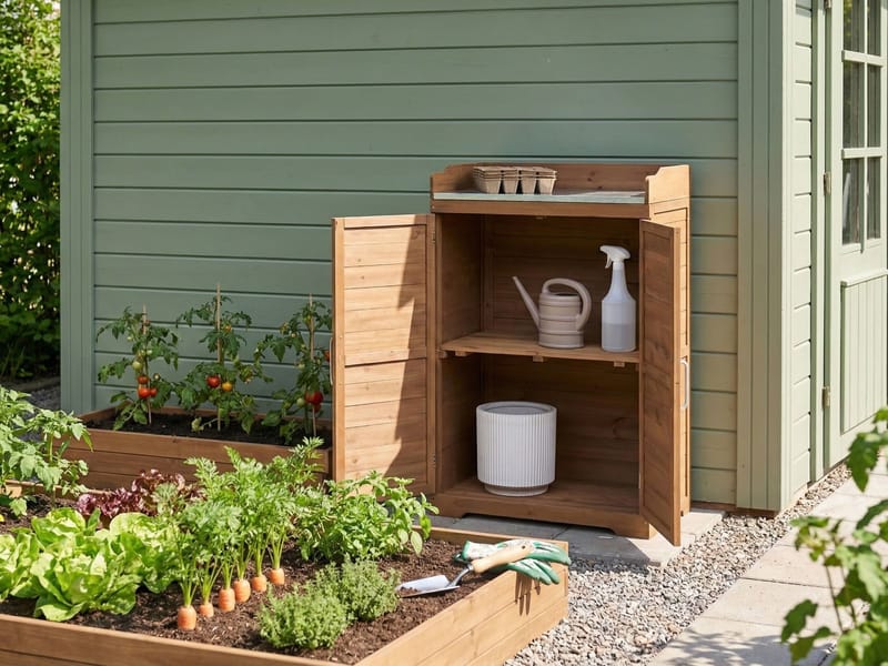 Planteringsbänk Tereville Granträ 67 cm - Brun - Inredning & dekor - Trädgårdsdekoration - Utomhuskrukor - Planteringsbord