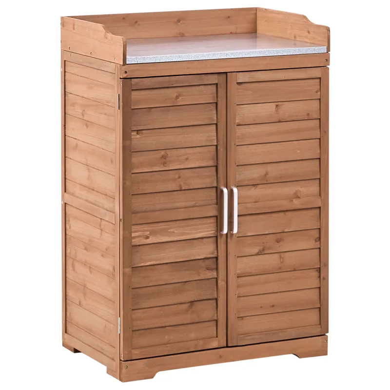 Planteringsbänk Tereville Granträ 67 cm, Brun