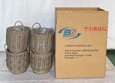 Planteringskorg EGG planteringskorgar 4 stycken 2-set - grå - Inredning & dekor - Trädgårdsdekoration - Utomhuskrukor - Blomlåda