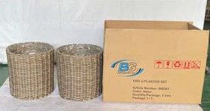 Planteringskorg ENS runda planteringskorgar 2 stycken 3-set - grå - Inredning & dekor - Trädgårdsdekoration - Utomhuskrukor - Blomlåda