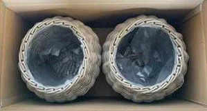 Planteringskorg LEMMER runda planteringskorgar 2-pack - grå - Inredning & dekor - Trädgårdsdekoration - Utomhuskrukor - Blomlåda