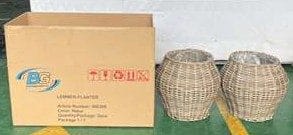 Planteringskorg LEMMER runda planteringskorgar 2-pack - grå - Inredning & dekor - Trädgårdsdekoration - Utomhuskrukor - Blomlåda