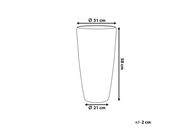 Trädgårdskruka Abdera Beige, 31x31x58 cm - Beige, 31x31x58 cm - Inredning & dekor - Trädgårdsdekoration - Utomhuskrukor - Blomkrukor