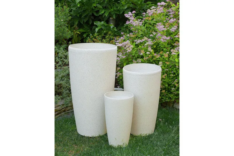 Trädgårdskruka Abdera Beige, 31x31x58 cm - Beige, 31x31x58 cm - Inredning & dekor - Trädgårdsdekoration - Utomhuskrukor - Blomkrukor