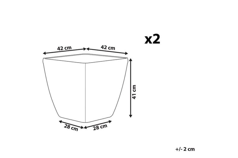 Trädgårdskruka Astras set om 2 42x42x41 cm - 42x42x41 cm - Inredning & dekor - Trädgårdsdekoration - Utomhuskrukor - Blomkrukor