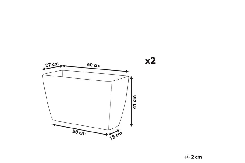 Trädgårdskruka Baris set om 2 Beige, 60x27x41 cm - Beige, 60x27x41 cm - Inredning & dekor - Trädgårdsdekoration - Utomhuskrukor - Blomkrukor