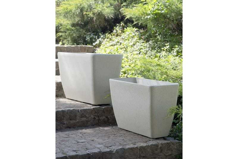 Trädgårdskruka Baris set om 2 Beige, 60x27x41 cm - Beige, 60x27x41 cm - Inredning & dekor - Trädgårdsdekoration - Utomhuskrukor - Blomkrukor