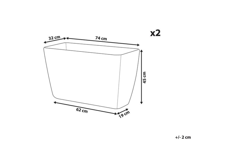 Trädgårdskruka Baris set om 2 Beige, 74x32x45 cm - Beige, 74x32x45 cm - Inredning & dekor - Trädgårdsdekoration - Utomhuskrukor - Blomkrukor