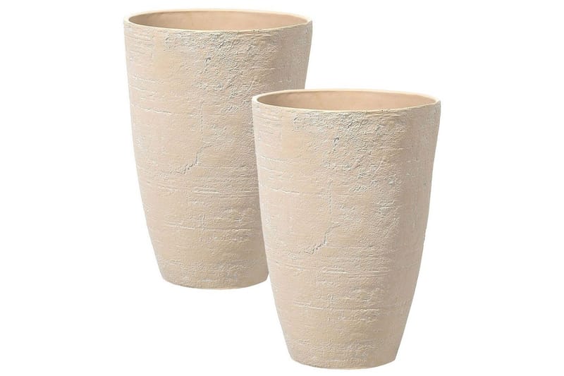 Trädgårdskruka Camia set om 2 Beige, 43x43x60 cm, Beige, 43x43x60 cm