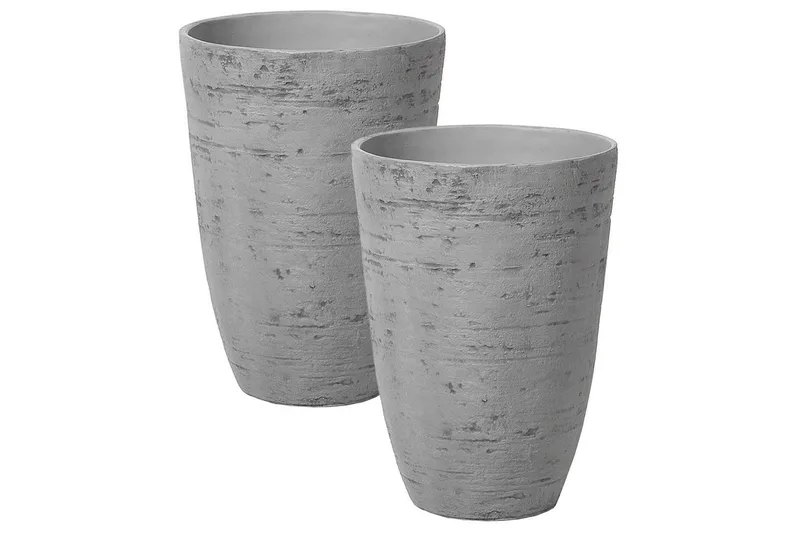 Trädgårdskruka Camia set om 2 Grå, 35x35x50 cm, Grå, 35x35x50 cm